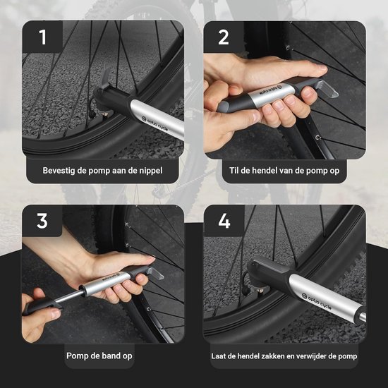 Mini Fietspomp 120 PSI - Handpomp voor Fiets - Compacte MTB en Racefiets Pomp — afbeelding 5