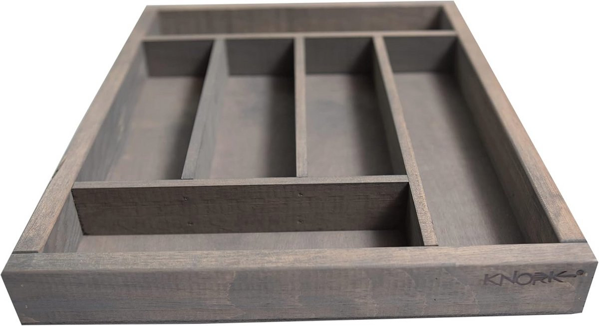 Houten Bestek Organizer voor Laden - Vintage Grijs Design