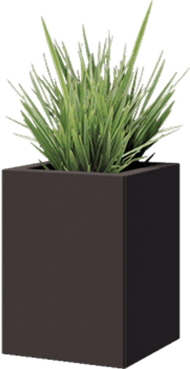 Gepoedercoat staal - plantenbak - Vierkant - 30x30x40cm - Antracietgrijs - Met bodem - MySteel