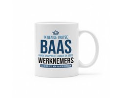 Baas Bedankmok 330ml – Witte Koffiemok – “Ik Ben de Trotse Baas van de Beste Werknemers” Grappig Cadeau voor Managers