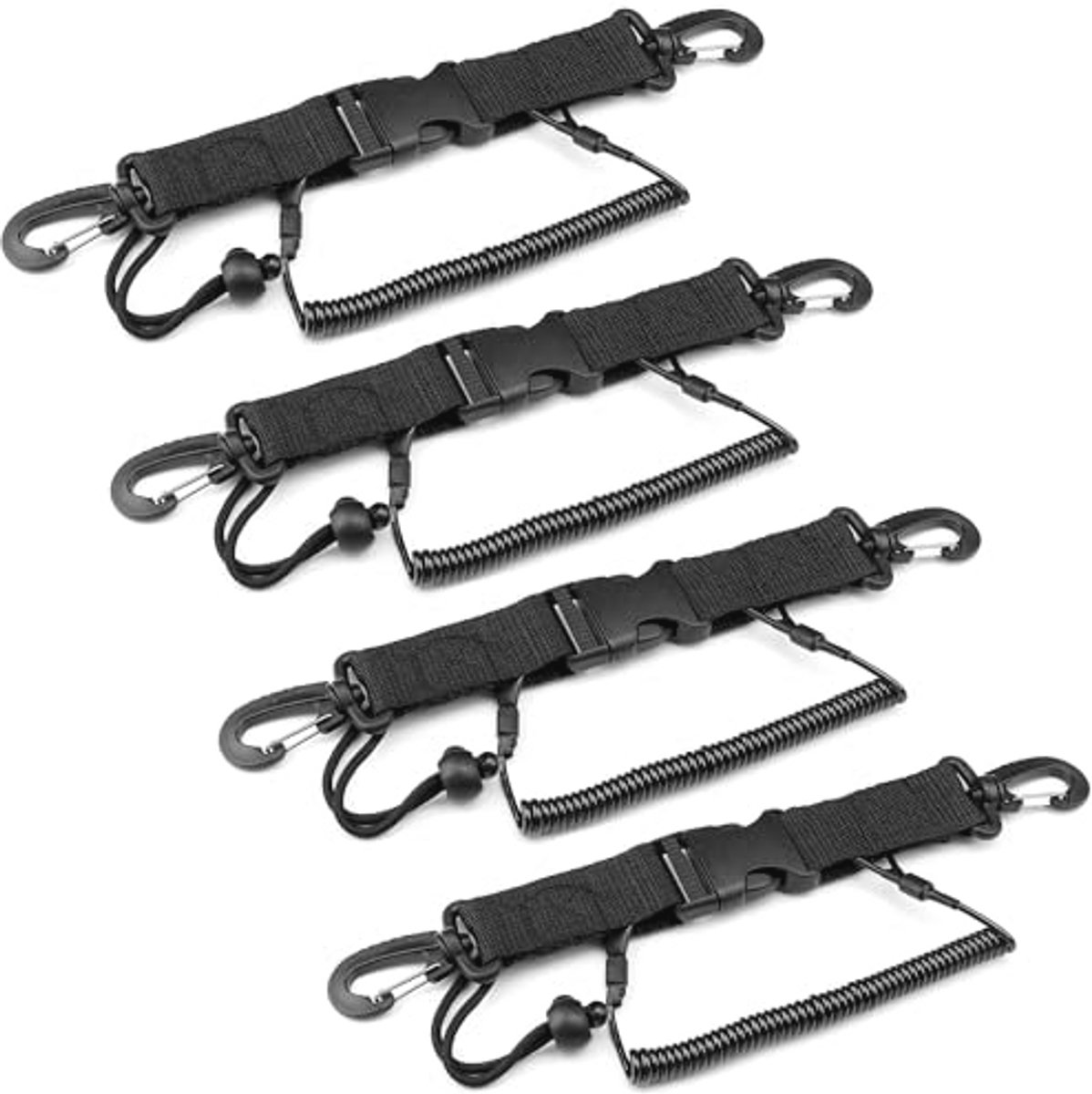Spiraalkabel Duikcamera Houder met Carabiner - Set van 4