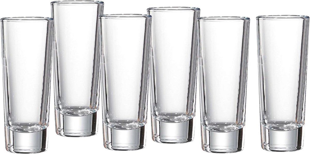 Set van 6 stijlvolle shotglazen - 65 ml, vaatwasmachinebestendig