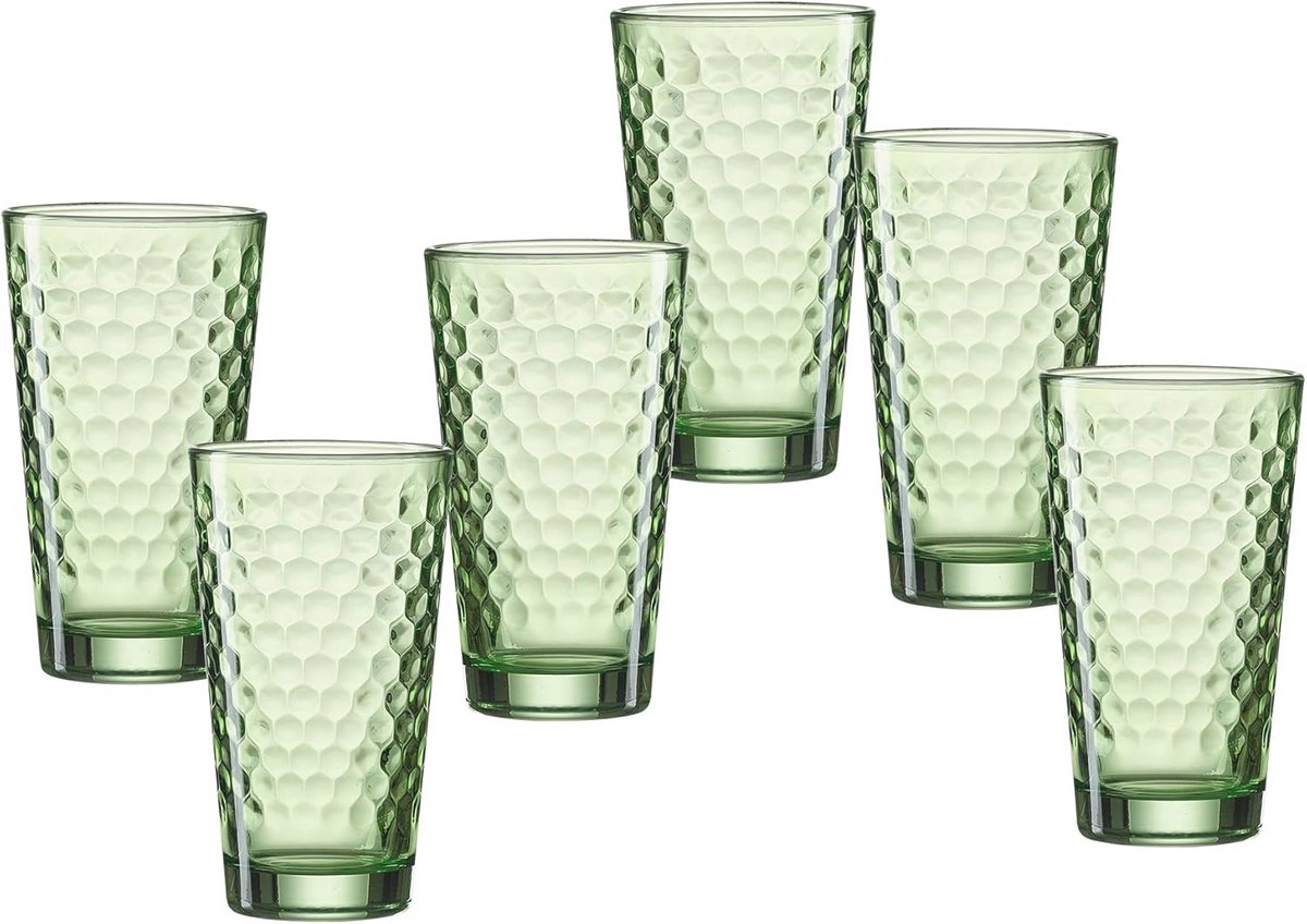 Longdrinkglazenset Favo 6-delig Groen Glas
