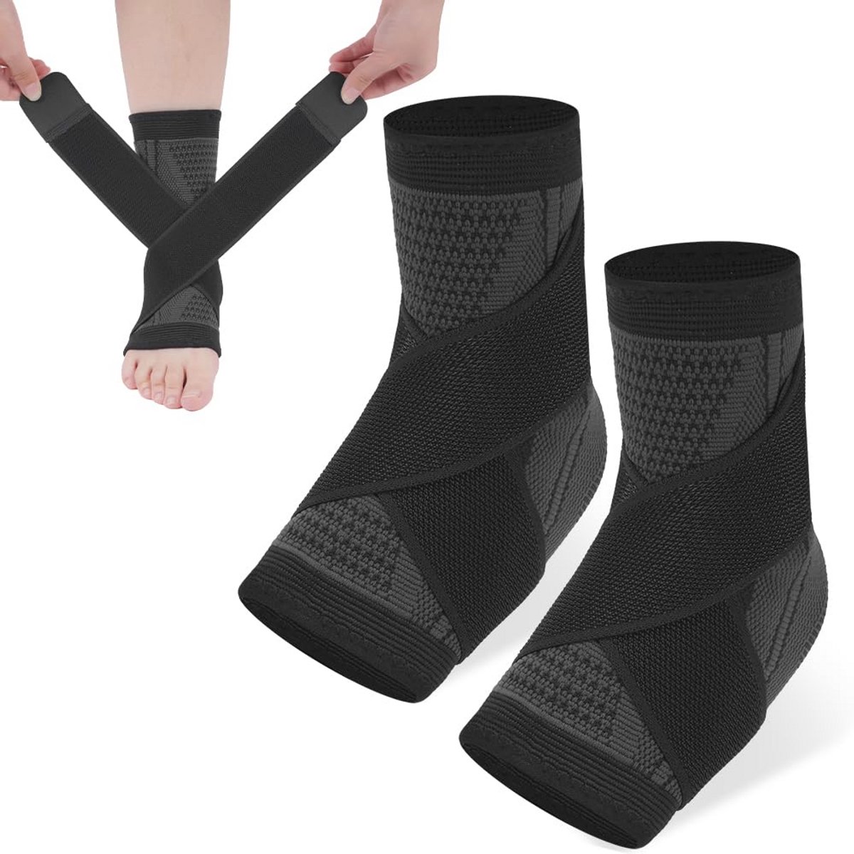 Enkelbrace 2-pack voor ondersteuning bij enkelverstuikingen en hielpijn
