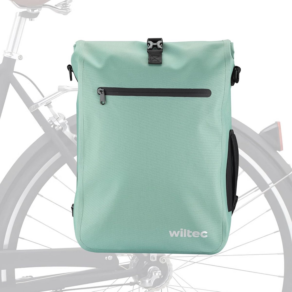 3-in-1 Fietstas Mintgroen 25L - Rugzak en Schoudertas voor Fietsen, School en Werk met Laptop Compartment - Waterdichte Fietstas voor Bagagedrager
