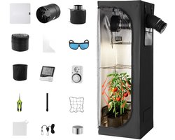 Complete Kweektent Set - Kweekkast 60 x 60 x 180 cm - Full‑spectrum LED Kweeklamp - Ventilatiesysteem - 600D Reflecterende Mylar - Voor Bloemen en Groenten
