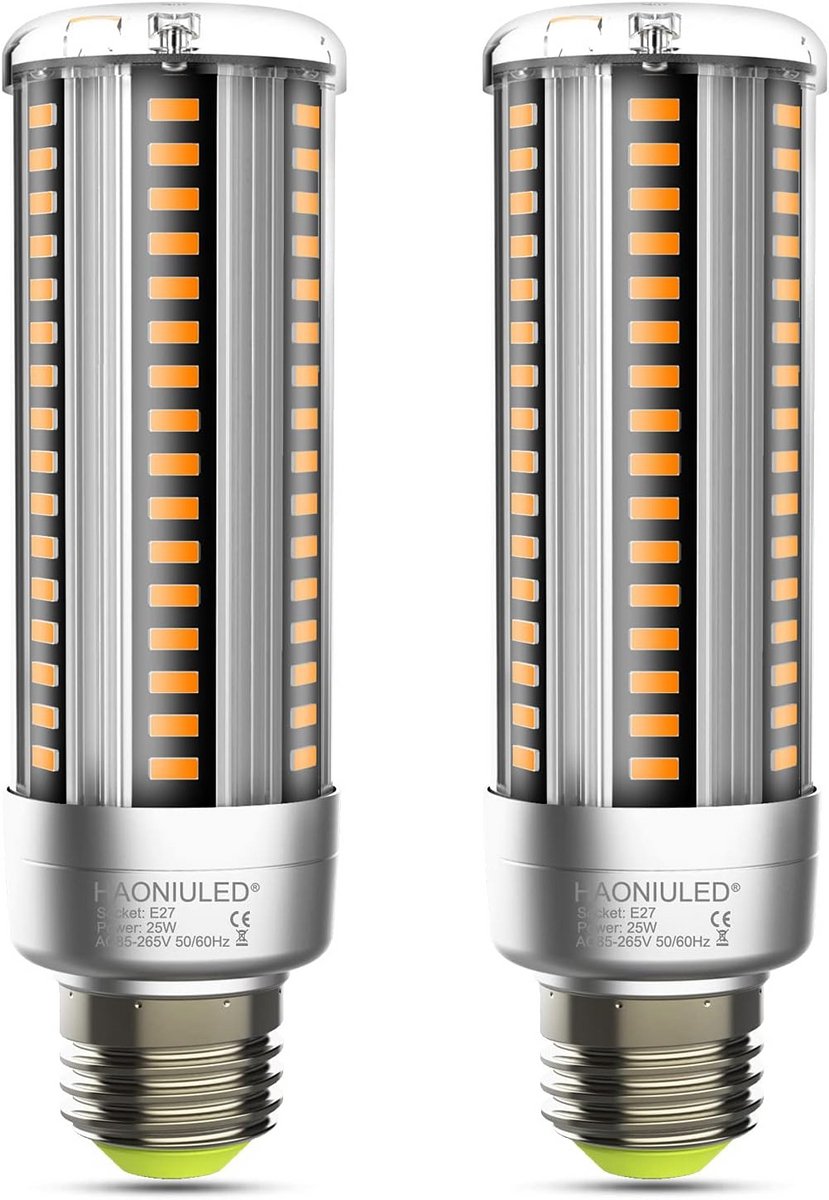 E27 LED Maïslamp 25W Warm Wit 3000LM (Vervanger 250W) - 2 Stuks