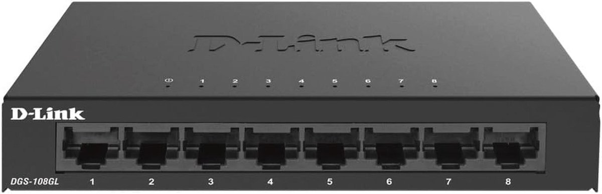 8-poorts Gigabit Onbeheerde Switch - Fanless, Compact en Energiezuinig - Plug & Play