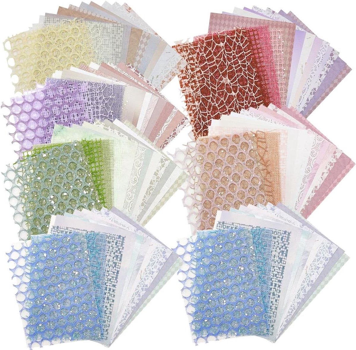 Allecta - Decoratief Gestuctureerd Papier Set voor Scrapbooking en Knutselen - 105 Vellen - Diverse Designs