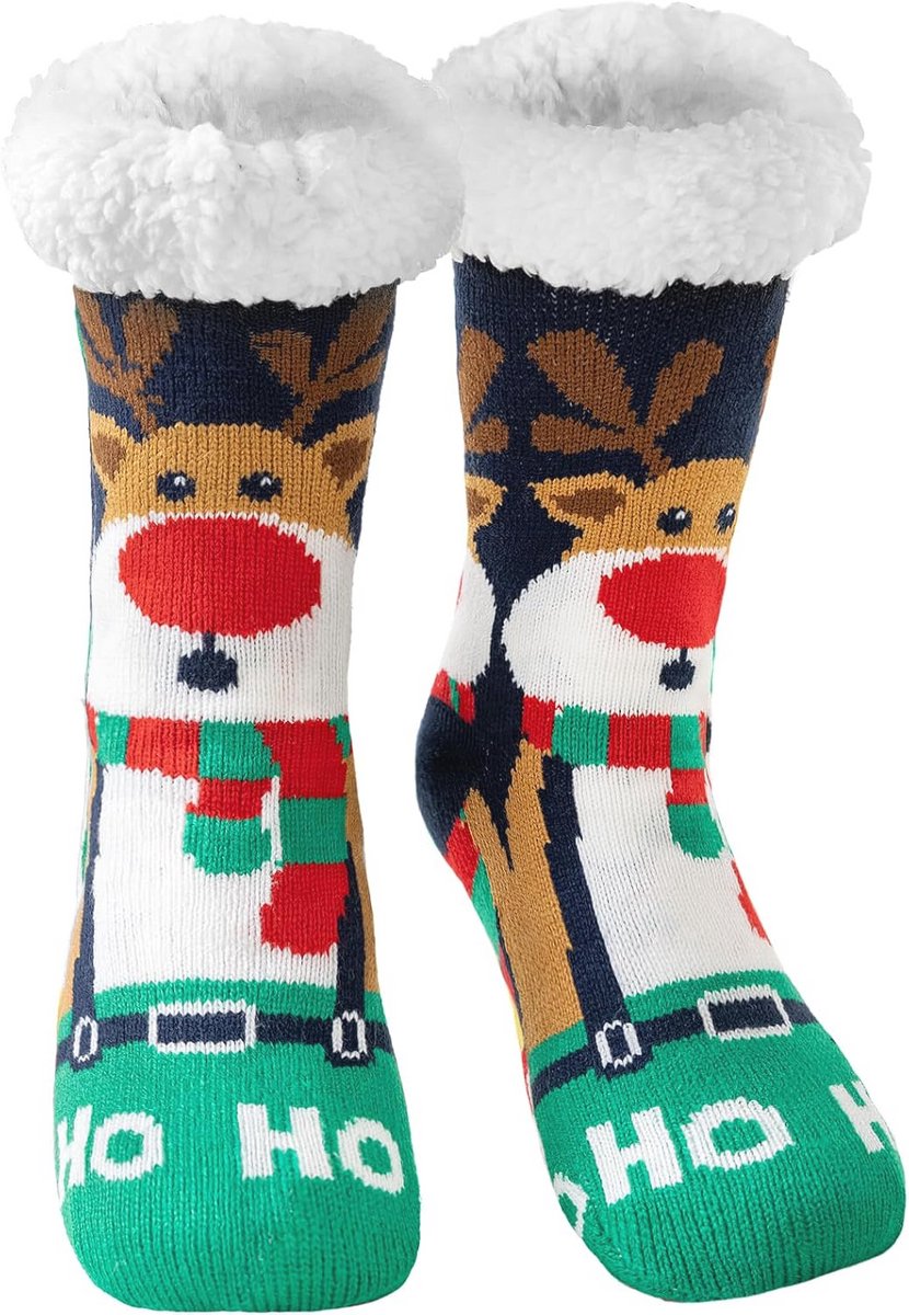 Warme Pluizige Pantoffelsokken voor Dames en Heren - Slipvaste Winter Sokken, Één Maat