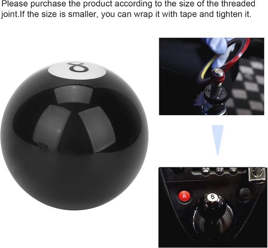 Universele zwarte versnellingspookknop met biljartbal ontwerp voor handgeschakelde auto's van universele — afbeelding 4
