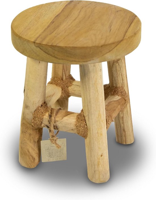 Spetebo Houten Plantenstandaard – Rond 25 Cm – Zwart – 3 Poten – Bloemenkrukje Van Hout – Eenvoudig Te Monteren