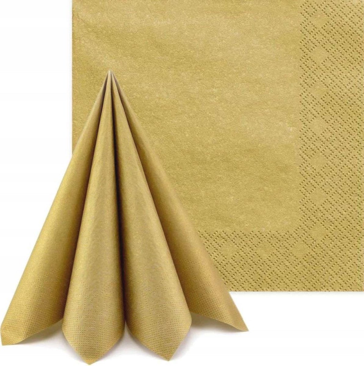 Decoratieve Gouden Servetten 33 x 33 cm - 20 Stuks voor Bruiloft en Communie