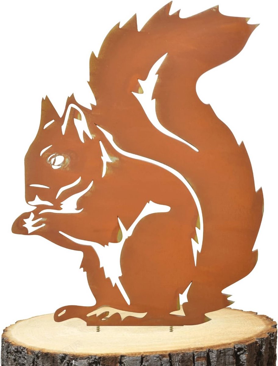 Tuinfiguur Eekhoorn Metaalsilhouet voor Buiten