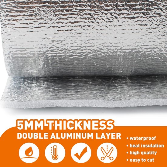 Stecto Tapis Isolant Acoustique Thermique Réfléchissant - Mousse Anti-Chaleur Et Anti-Bruit 50x200x1cm Pour Voiture