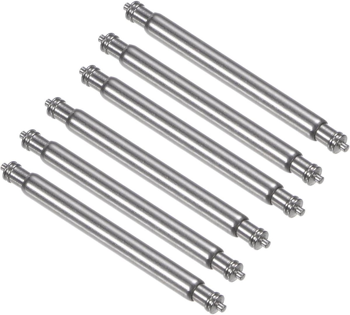 Allecta - 6 stuks schakelstiften, veerpennen 2,5 mm diameter 22 mm lengte - RVS - Dubbele randpennen - Horlogeband reparatiebenodigdheden
