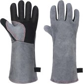 Hittebestendige leren BBQ en las handschoenen - ideaal voor oven, tuinieren en open haard