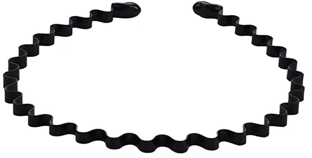 Fashion Metal Haarband Serie - Unisex Haaraccessoire - Stijl G - 1 - Zwart Metalen Golfvorm