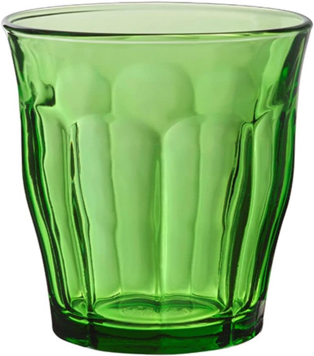 Set van 4 Glazen Drinkbekers Groen - 310ml Inhoud - Stijlvol en Duurzaam Glaswerk