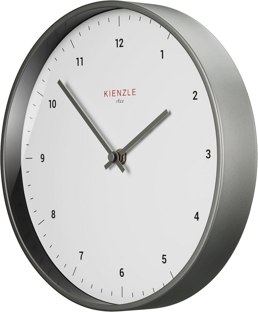 Stille Radiografische Wandklok 25 cm met DCF-signaal en Stalen Frame