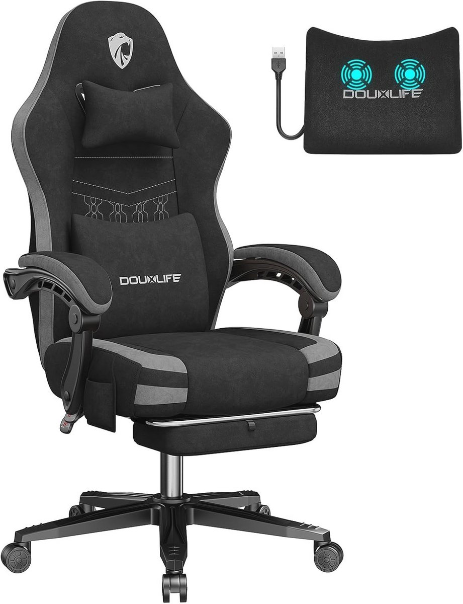 Ergonomische Gaming Stoel met Massagetechnologie - Zwart-Rood