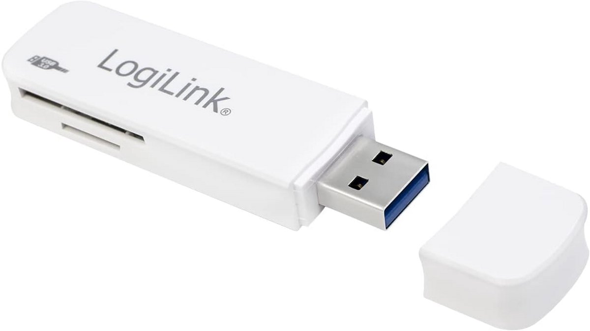 Kaartlezer USB Mini 7.5 cm met Beschermhoes - Wit