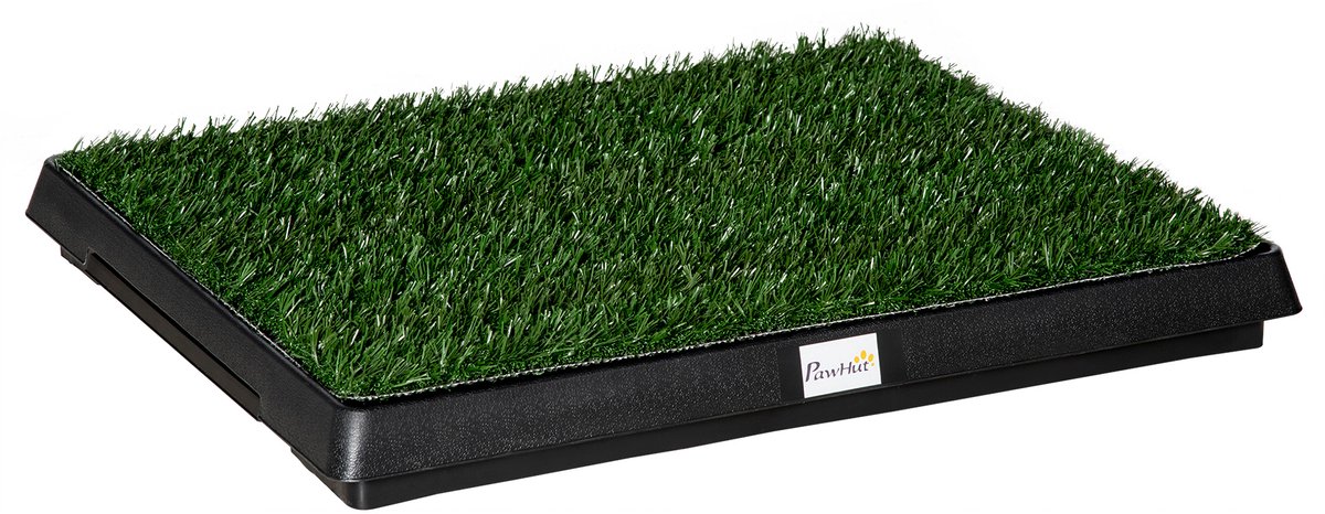 PawHut Dierenbak met Kunstgras - 63x51x6 cm - Honden Toilet voor Binnen en Buiten - Groen