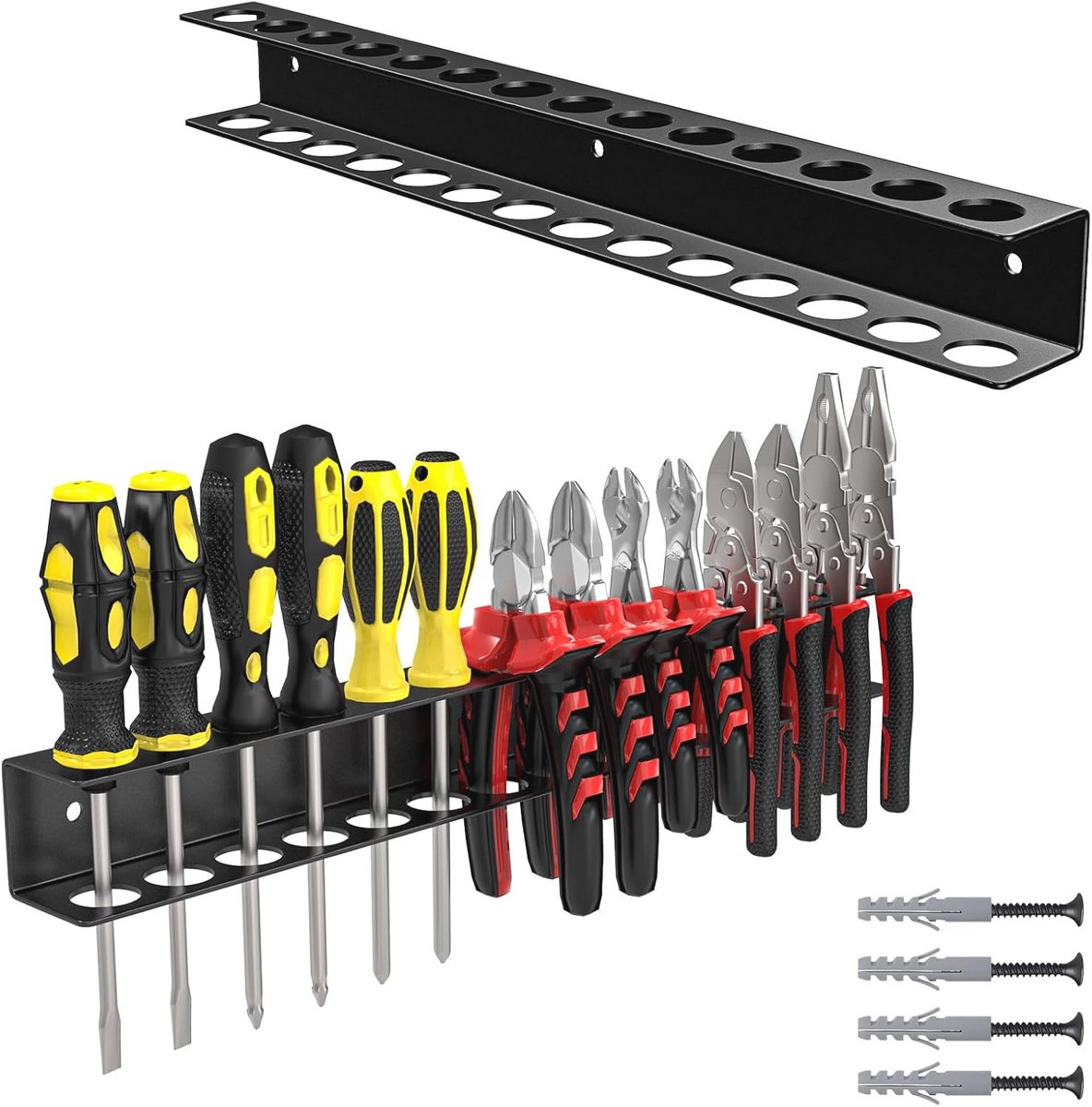 Schroevendraaier en Tang Organizer voor Wandmontage – Metalen Gereedschapshouder voor Garage en Werkplaats