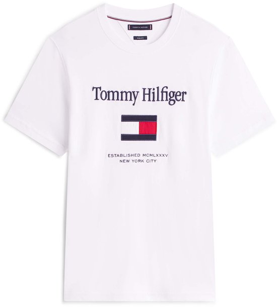 T-Shirt Tommy Hilfiger Avec Drapeau Brodé Tommy - Fashion Wear - Adulte