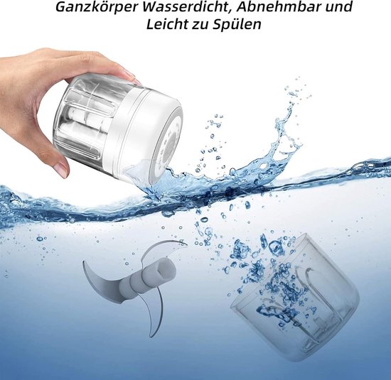 Mini elektrische groentehakker met USB-oplaadfunctie - 100 ml en 250 ml van Merkloos — afbeelding 5