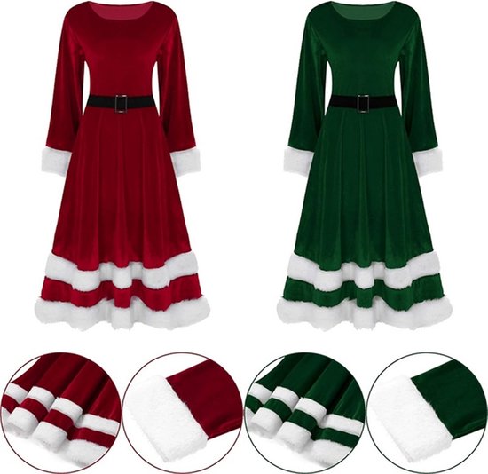Bresdk Winterjurk voor dames, kerstjurk, ronde hals, elegante trui