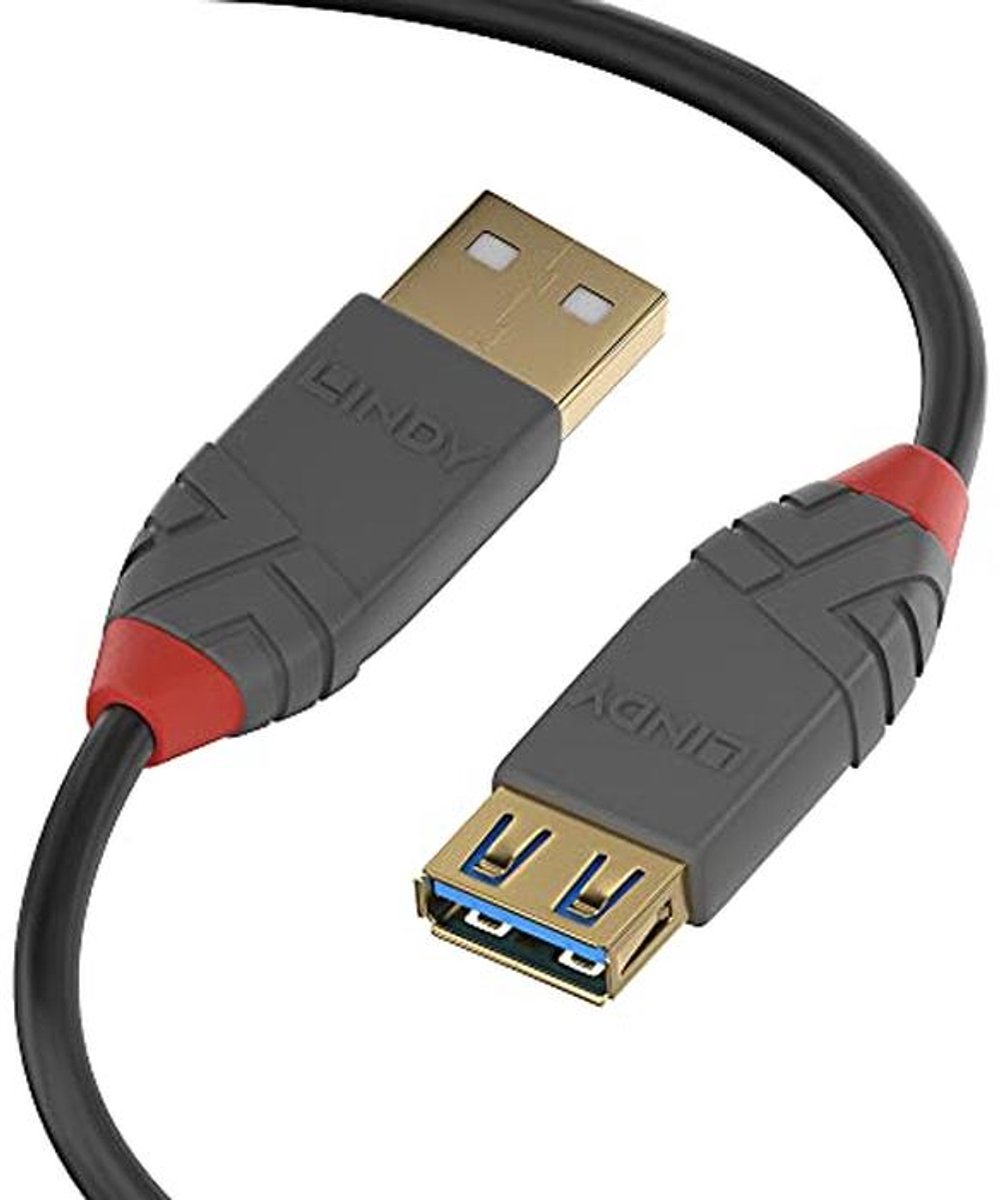 USB 3.0 Type A verlengkabel 0,5 m - antraciet