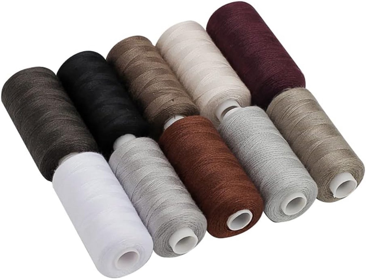 Sewing Thread Set - 10 Kleuren Polyester 400 Meter Voor Handnaaien en Borduren