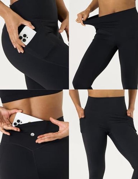 Dames Hoge Taille Sportshorts voor Yoga en Fitness met Zakken — afbeelding 4
