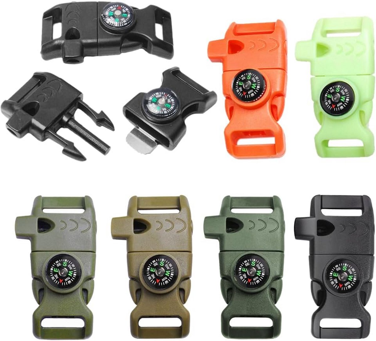 Paracord Gespen met Kompas voor Armbanden - Sluiting Clip voor Outdoor, Camping en Survival