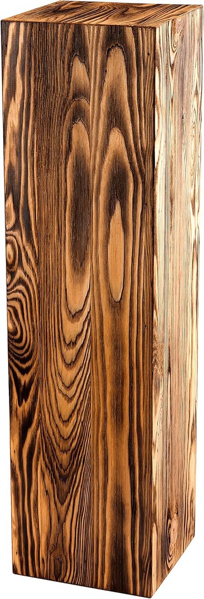 Rustieke Houten Zuil voor Planten en Decoratie - 75x20x20 cm