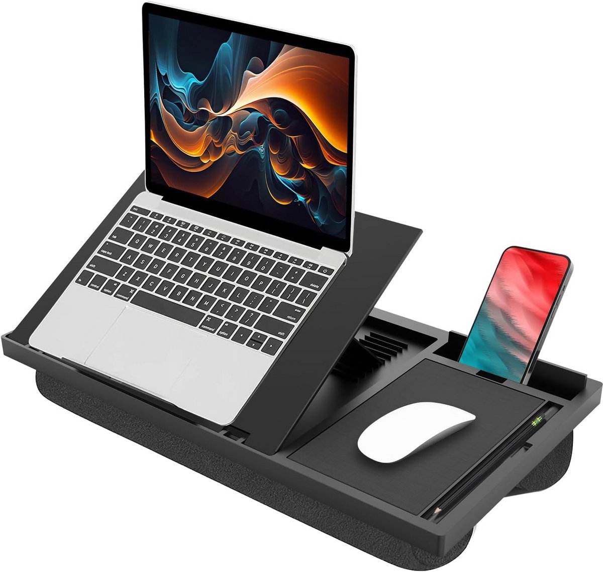 Laptopbureau met kussen voor 17 inch laptops - 9 verstelbare hoeken, muismat en penhouder
