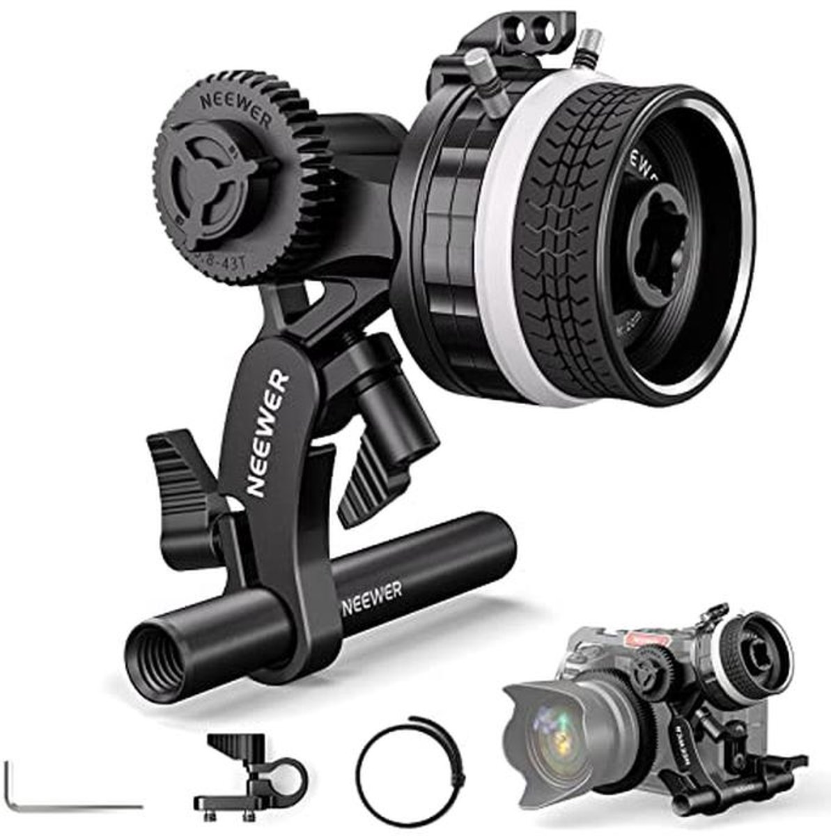 Mini Follow Focus met A/B-stops en Lenstandwiel voor Filmcamera's