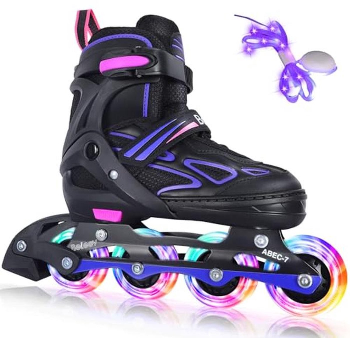 Inline Schaatsen voor Kinderen met Lichtgevende LED-Wielen - Verstelbare Maten voor Meisjes en Jongens