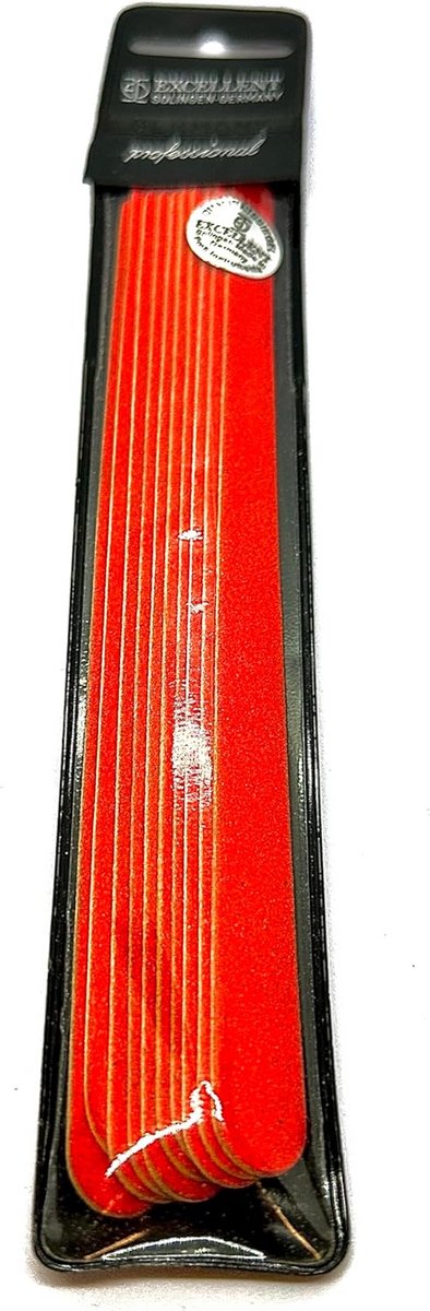 10x Professionele Nagelvijlen - Rood - 18cm - Hoogwaardige Kwaliteit