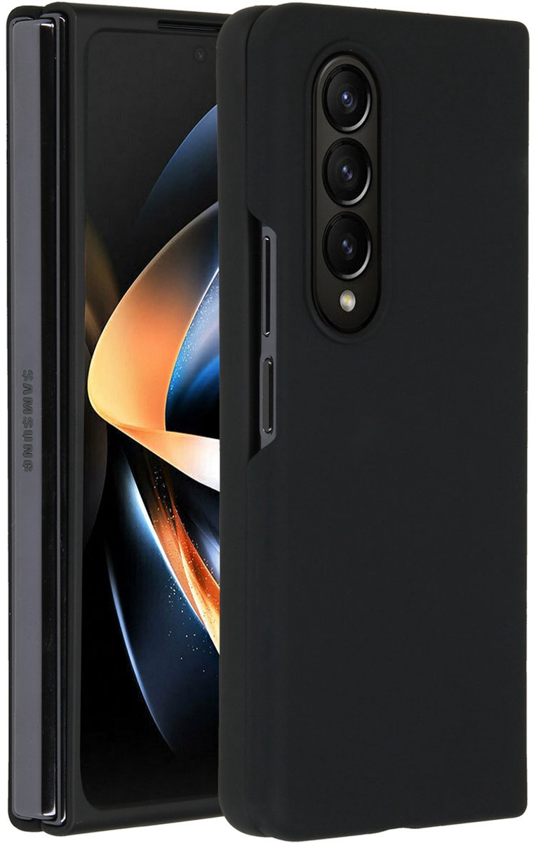 Accezz Hoesje - Geschikt voor Samsung Galaxy Z Fold 4 - Liquid Silicone Backcover - Zwart