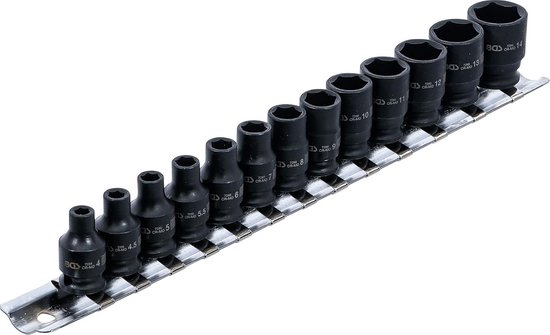 13-delige krachtdopsleutelset zeskant 4-14mm met 1/4 inch aandrijving | bol