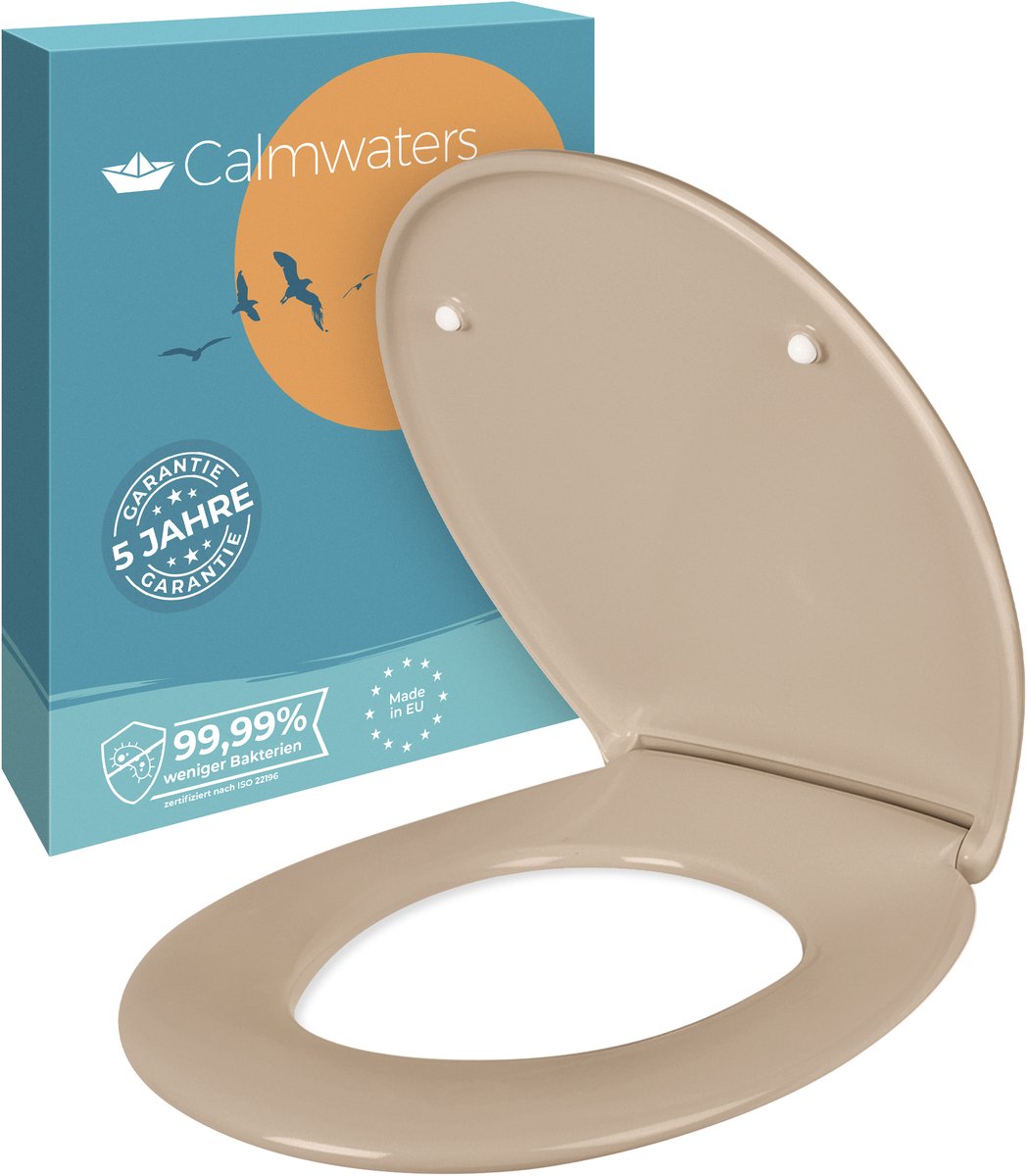 Calmwaters Original - WC-bril - Bahamabeige - Duroplast - Softclose - Afneembaar
