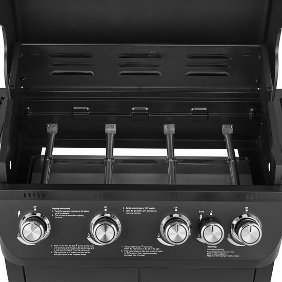 TAINO BRANDO 4+1 Gasgrill met 4 branders - zijbrander barbecuewagen gasgrill — afbeelding 4
