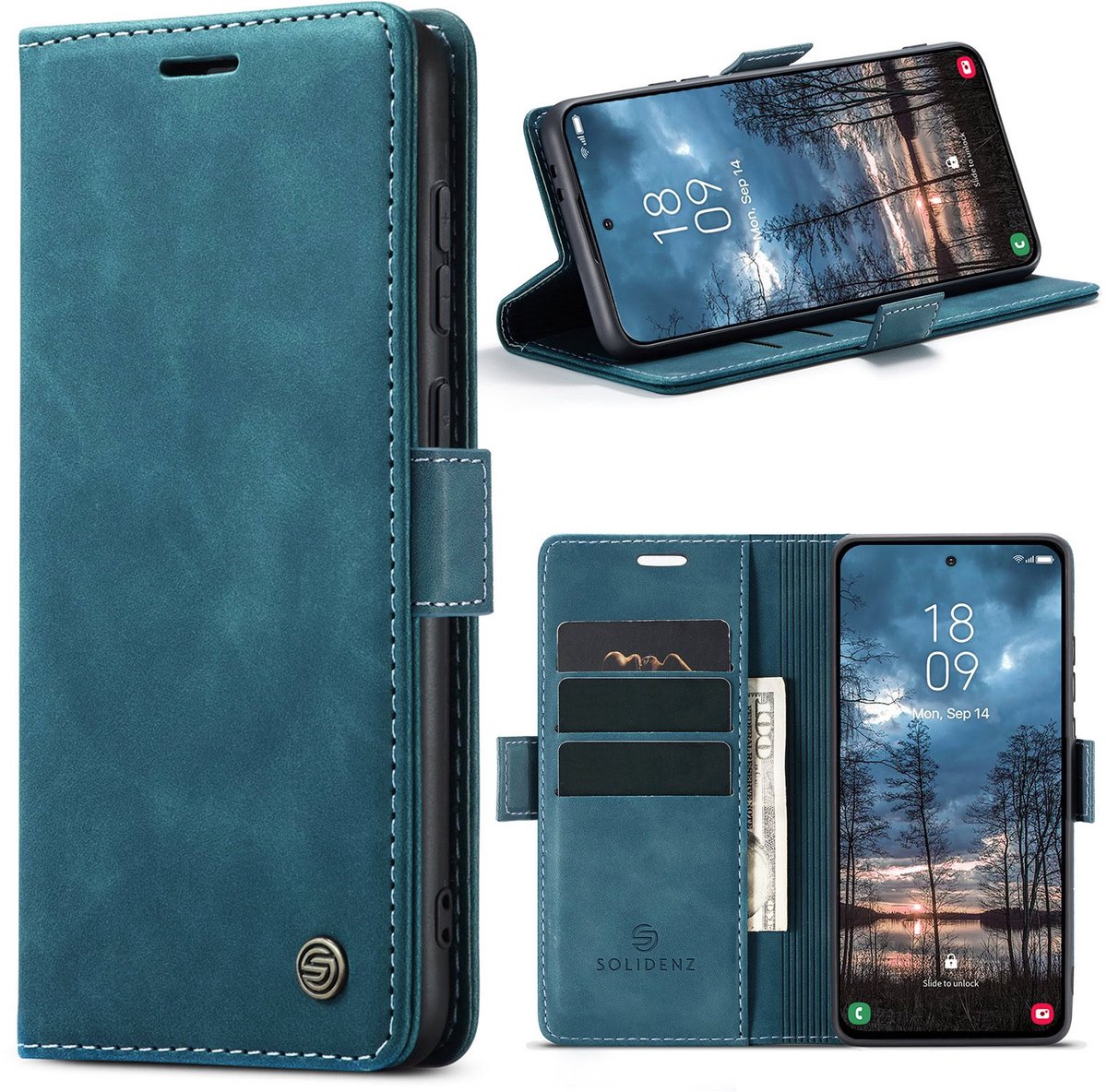 Solidenz Hoesje - Geschikt voor Samsung Galaxy S26 - Urban Book - Blauw