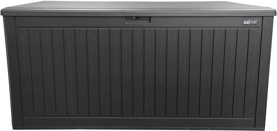 AXI Mike Opbergbox 1000 Liter – Kunststof Tuinbox – 1000 Liter – Zwart – Kussenbox met bodem Met Gasveren – Weerbestendig – 177 x 82 x 83 cm