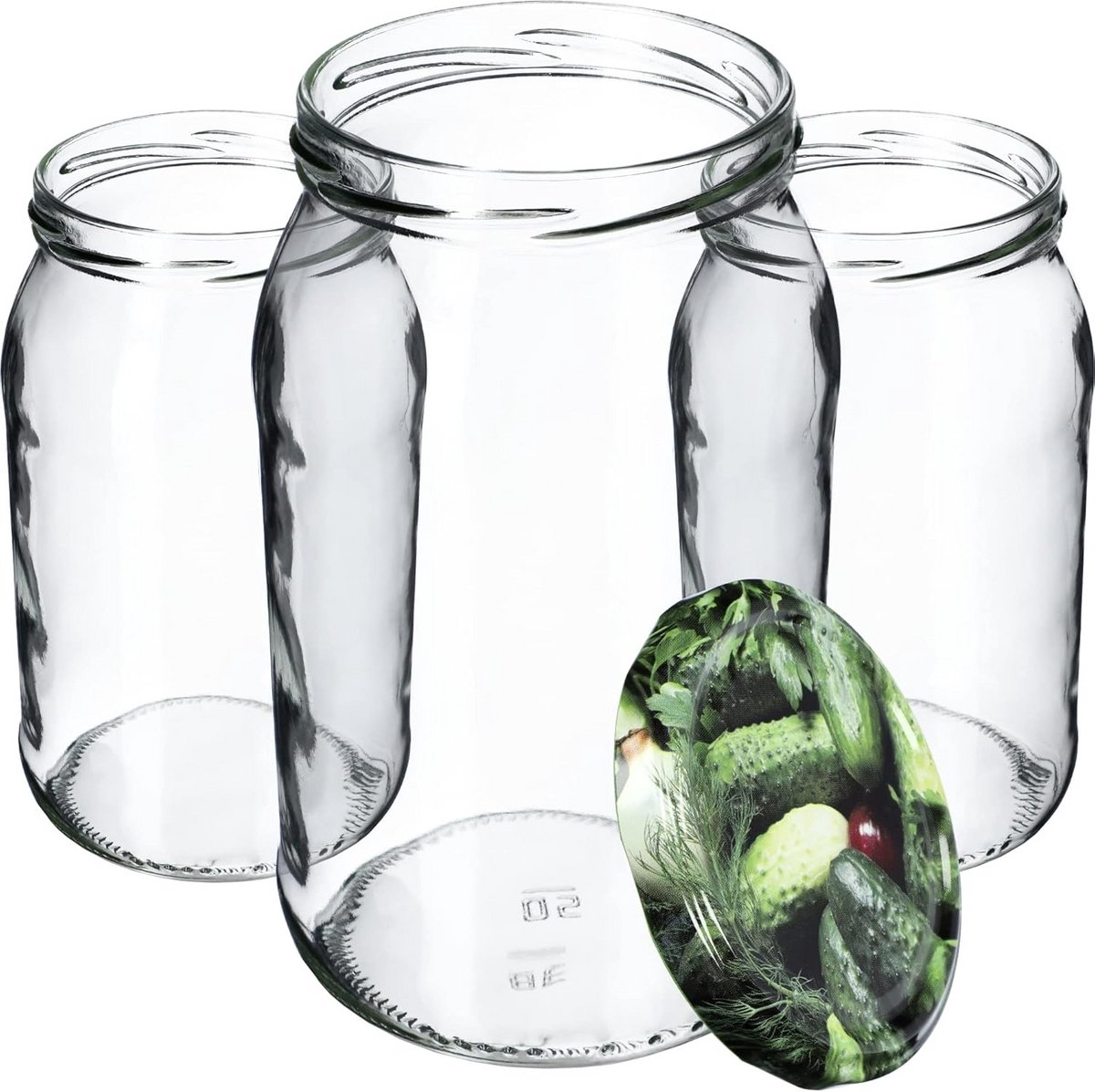 Weckpot 900 ml - Inmaakglas met Schroefdeksel voor Inleggen, Bewaren en Conserveren