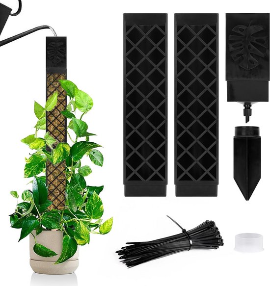 Mosstok voor Monstera en klimplanten - 2 x 25 cm - Zelfbewaterend - Kunststof - Plantensteun - Klimhulp - Mospaal