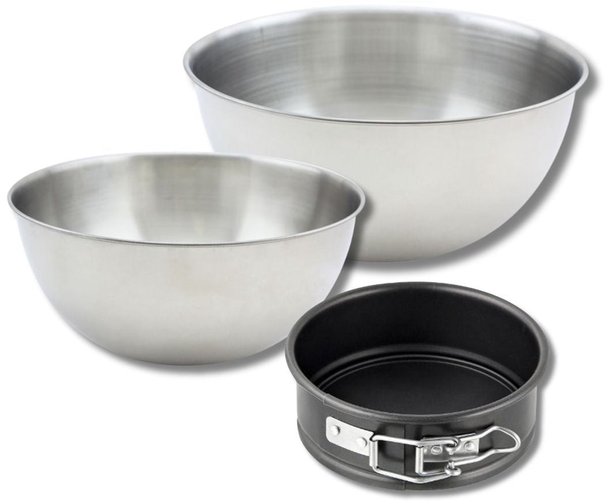 Bakkerset met mini taartvorm 12 cm, 2 mengkommen en 1 spatel Zenker