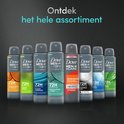 Assortiment Dove Men+Care Advanced deodorantsprays: Sandalwood, Sport Fresh, Clean Comfort, Eucalyptus, Odor Defense, Invisible Dry, Cool Fresh, Extra Fresh.